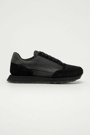 Armani Exchange čevlji XUX083.XV263 - črna. Čevlji iz kolekcije Armani Exchange. Model izdelan iz kombinacije semiš usnja