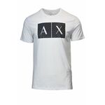 Armani Exchange bombažna majica - bela. Majica iz zbirke Armani Exchange. Model izdelan iz tanke, rahlo elastične tkanine.