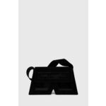 Torbica iz semiša Karl Lagerfeld vijolična barva - črna. Srednje velika torbica iz kolekcije Karl Lagerfeld. Model na zapenjanje, izdelan iz semiš usnja.