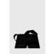 Torbica iz semiša Karl Lagerfeld vijolična barva - črna. Srednje velika torbica iz kolekcije Karl Lagerfeld. Model na zapenjanje, izdelan iz semiš usnja.