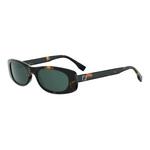 FENDI Squared Havana Rectangular Sunglasses ONE SIZE (53) Havana/Zelena