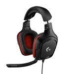 Logitech G332 gaming slušalke, 3.5 mm/brezžične, črna/črno-rdeča, 107dB/mW, mikrofon