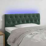 vidaXL LED posteljno vzglavje temno zeleno 90x7x78/88 cm žamet
