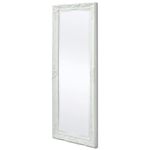 Stensko Ogledalo Baročni Stil 140x50 cm Bele Barve