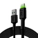 Green Cell kabel USB - usb-c green cell gc ray, 200 cm, zelena dioda, hitro polnjenje ultra charge, qc 3.0
