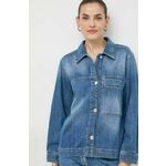 Jeans srajca Marella ženska - modra. Srajca iz kolekcije Marella, izdelana iz jeansa. Model iz izjemno udobne bombažne tkanine.