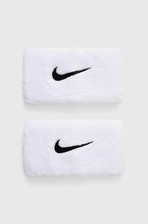 Trak za zapestje Nike 2-pack bela barva - bela. Trakovi za zapestje iz kolekcije Nike. Model izdelan iz vpojnega