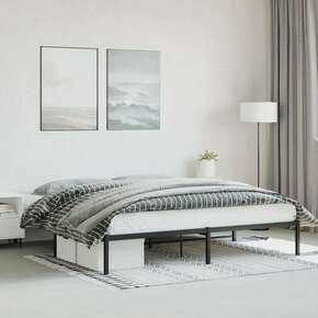 VidaXL Kovinski posteljni okvir črn 193x203 cm