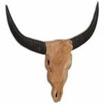 shumee Rezbarija bikove glave za steno, tikov les, 69 x 6 x 60 cm
