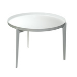 Klubska mizica Illusion velika, bele barve