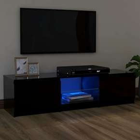 VidaXL TV omarica z LED lučkami črna 120x30x35