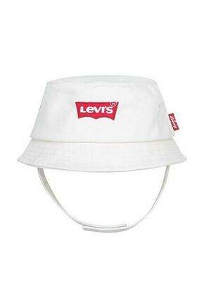 Otroški bombažni klobuk Levi's LAN LEVIS BATWING BUCKET CAP bež barva - bež. Otroški klobuk iz kolekcije Levi's. Model z ozkim robom