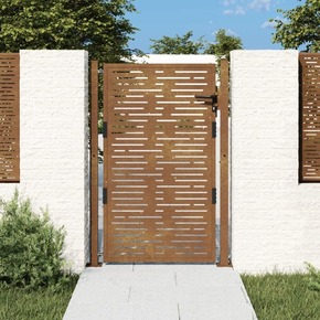 Greatstore Vrtna vrata 105x130 cm corten jeklo kvadraten dizajn