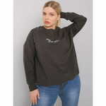RELEVANCE Ženska majica s kapuco plus size MARLOW dark khaki RV-BL-7162.12P_378902 Univerzalni