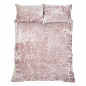 Rožnata žametna posteljnina za zakonsko posteljo 200x200 cm Crushed – Catherine Lansfield