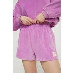 Kratke hlače Billabong ženske, vijolična barva, EBJNS00108 - vijolična. Kratke hlače iz kolekcije Billabong, izdelane iz mehke in na otip prijetne pletenine. Model iz izjemno udobne, zračne tkanine z visoko vsebnostjo bombaža.
