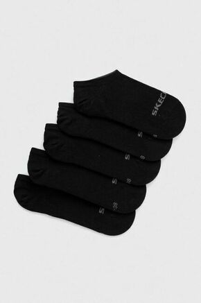 Nogavice Skechers 5-pack črna barva - črna. Kratke nogavice iz kolekcije Skechers. Model izdelan iz elastičnega materiala. V kompletu je pet parov.