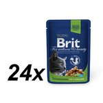 Brit vrečke Premium Cat za sterilizirane mačke, piščanec v omaki, 24 x 100g