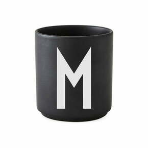 Črna porcelanasta skodelica Design Letters Alphabet M