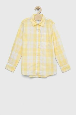 Otroška bombažna srajca GAP rumena barva - rumena. Srajca iz kolekcije GAP. Model izdelan iz vzorčaste tkanine. Izjemno udoben material.
