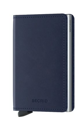 Secrid usnjena denarnica - mornarsko modra. Srednje velika denarnica iz kolekcije Secrid. Model izdelan iz kombinacije naravnega usnja in kovine.