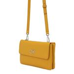 torbica Calvin Klein zlata barva - zlata. Majhna torbica iz kolekcije Calvin Klein. na zapenjanje, model izdelan iz ekološkega usnja.