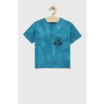 Otroška bombažna kratka majica Sisley - modra. Otroške lahkotna kratka majica iz kolekcije Sisley, izdelana iz pletenine, prijetne na optip. Izdelek je pobarvan na poseben način, da se doseže učinek barvanja oblačil. Pri posameznih izdelkih se...
