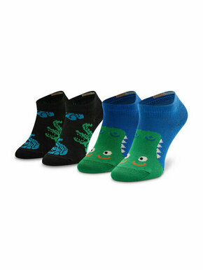 Happy Socks Set 2 para otroških nizkih nogavic KCOD02-9300 Mornarsko modra