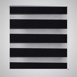 vidaXL Črtasti Zebra Rolo / Senčilo velikost 90 x 150 cm Črna barva