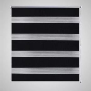 VidaXL Črtasti Zebra Rolo / Senčilo velikost 90 x 150 cm Črna barva