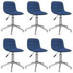 Vidaxl 3086795 Swivel Dining Chairs 6 pcs Blue Fabric (334055x3)