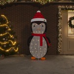 vidaXL Okrasna figura pingvin LED razkošno blago 180 cm