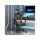 VIDAXL Gaming stol z oporo za noge črno in svetlo zeleno blago