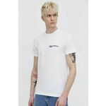 Bombažna kratka majica Karl Lagerfeld Jeans moški, bela barva - bela. Kratka majica iz kolekcije Karl Lagerfeld Jeans, izdelana iz pletenine, prijetne na otip. Model iz visokokakovostnega in trajnostnega materiala.