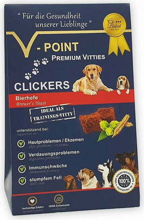 V-POINT CLICKERS - Pivski kvas - Premium Vitties za pse - 250 g