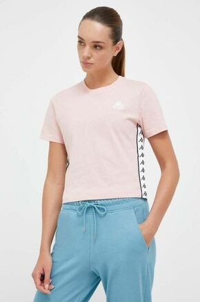 Bombažna kratka majica Kappa roza barva - roza. Kratka majica iz kolekcije Kappa