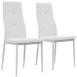 vidaXL Jedilni stoli 2 kosa umetno usnje 43x43,5x96 cm bele barve