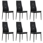 vidaXL Jedilni stoli 6 kosov umetno usnje 43x43,5x96 cm črne barve