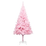 vidaXL Umetna novoletna jelka s stojalom roza 210 cm PVC