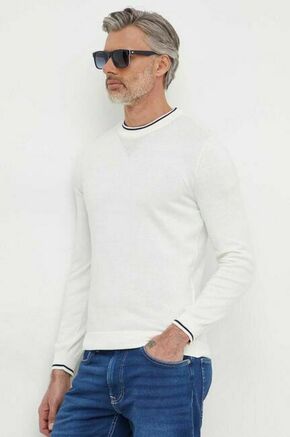 Bombažen pulover Pepe Jeans Mike bela barva - bela. Pulover iz kolekcije Pepe Jeans. Model izdelan iz tanke pletenine. Model iz izjemno udobne bombažne tkanine.