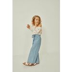 Otroške bombažne hlače zippy - modra. Otroški hlače iz kolekcije zippy. Model izdelan iz enobarvnega materiala.