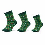 Set 3 parov unisex visokih nogavic Rainbow Socks Xmas Balls Zelena