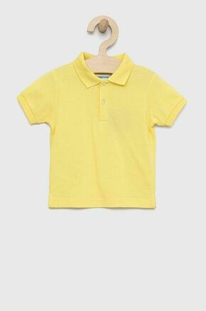 Otroške bombažne polo majice Mayoral rumena barva - rumena. Polo majica za dojenčka iz kolekcije Mayoral. Model izdelan iz udobne pletenine.