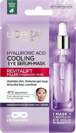 Loreal Paris Tekstilna maska za oči s hladilnim učinkom Revita lift Filler (Cooling Eye Serum-Mask) 11 g