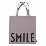 Vijolična platnena torba Design Letters Smile