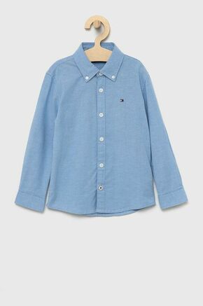 Otroška srajca Tommy Hilfiger modra barva - modra. Otroška srajca iz kolekcije Tommy Hilfiger. Model izdelan iz tkanini.