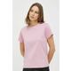 Bombažna kratka majica Pinko ženski, roza barva - roza. Kratka majica iz kolekcije Pinko, izdelana iz tanke, elastične pletenine. Model iz zračne bombažne tkanine.