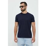 Bombažna kratka majica Gant mornarsko modra barva - mornarsko modra. Kratka majica iz kolekcije Gant, izdelana iz tanke, elastične pletenine. Model iz izjemno udobne bombažne tkanine.