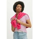 Bombažna kratka majica Medicine ženska, roza barva - roza. Kratka majica iz kolekcije Medicine. Model izdelan iz udobne pletenine.