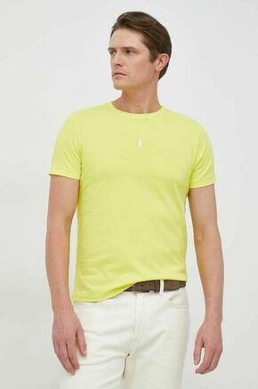 Bombažna kratka majica Polo Ralph Lauren rumena barva - rumena. Lahkotna kratka majica iz kolekcije Polo Ralph Lauren. Model izdelan iz tanke